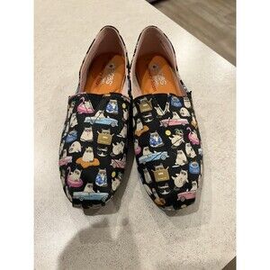 Skechers BOBS By Grumpy Cats Memory  Foam Black Fabric Slip On Shoes Flats 9.5
